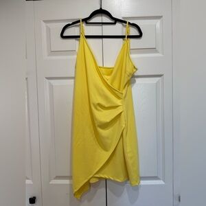 Women’s Sexy Ruches Side Asymmetrical V-Neck Bodycon Cami Dress